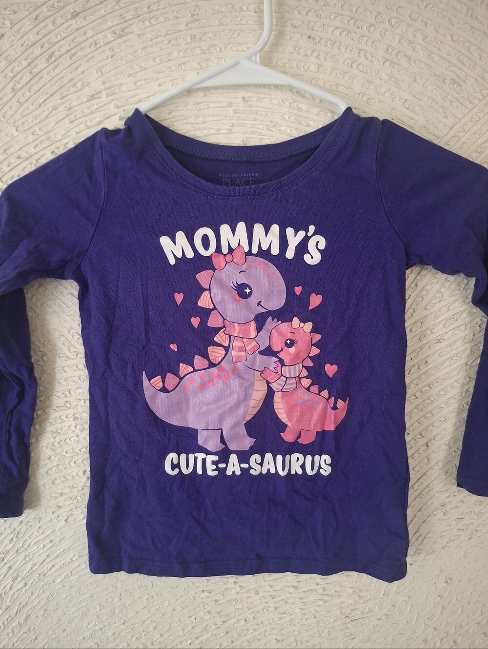 The Children's Place Purple Long Sleeve 'Mommy's Cute-A-Saurus' Dino Tee